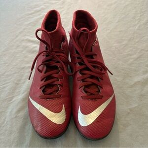 Nike Mercurial Superfly Crimson Soccer Cleats with Metallic Swoosh